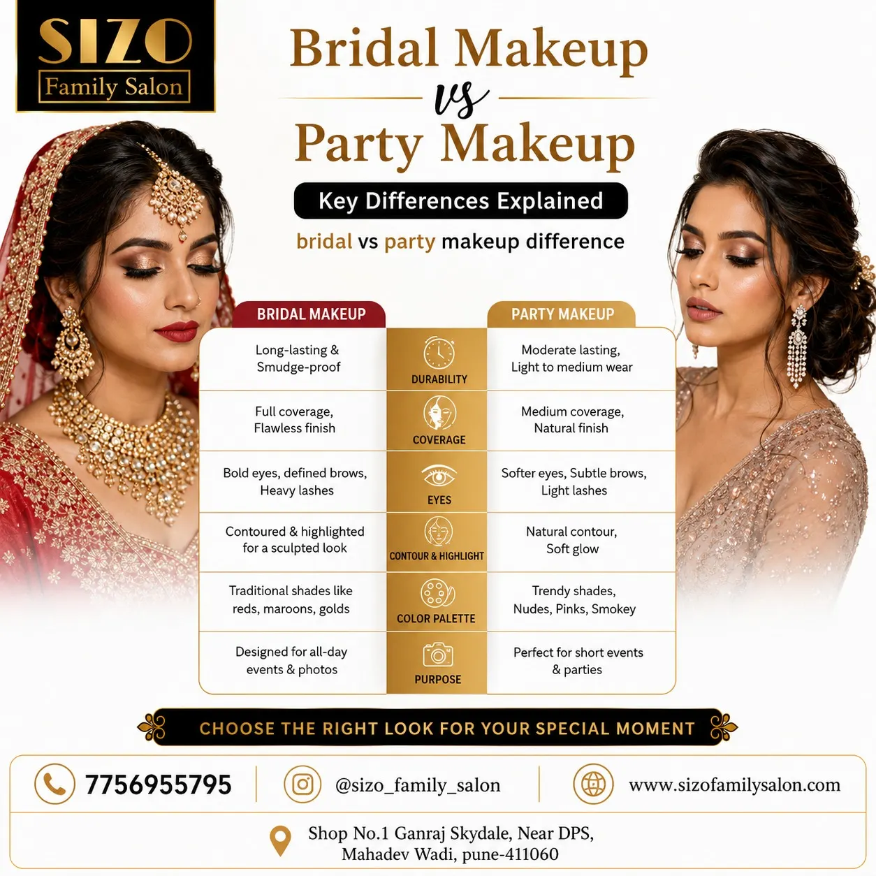 bridal vs party makeup difference